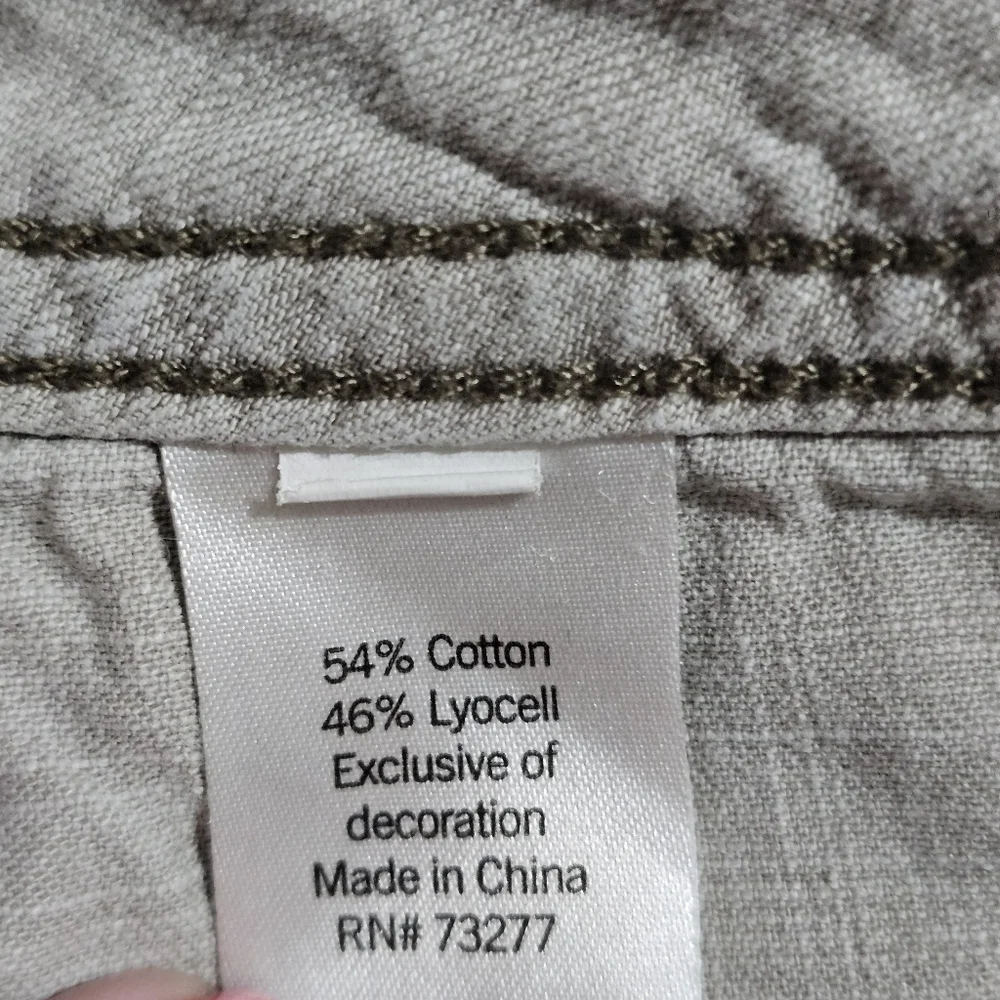 Sonoma Cargo Capri Cropped Pants Light Gray Cotton Lightweight Womens Size 16 - Picture 10 of 13